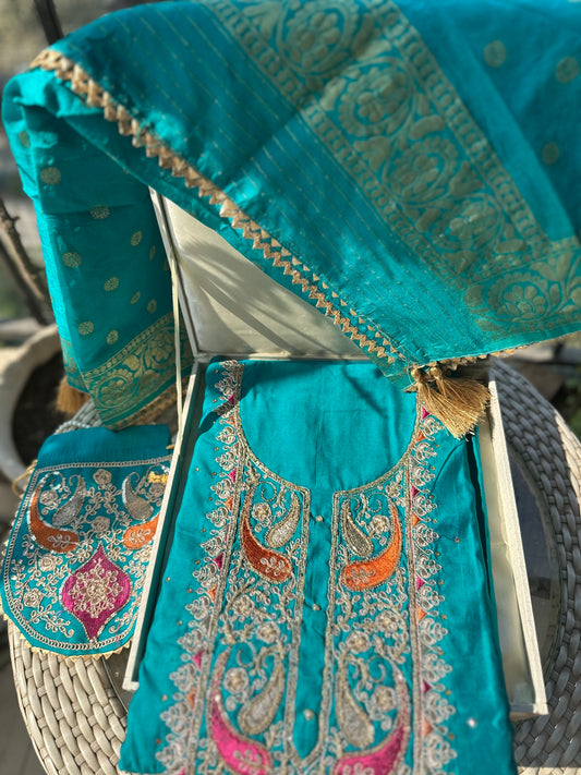 Unstitched Roman Silk Suit