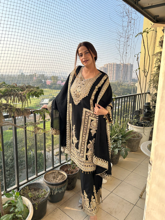 Maharani 3-Piece Embroidered Suit