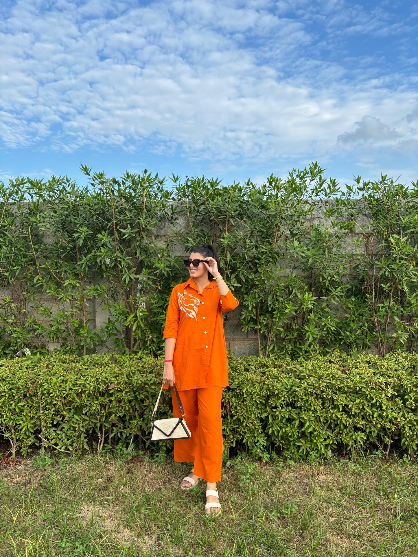 Tangerine Glow Cotton Co-ord Set